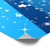 青スターバスト光輝く輝 ポスター (角)