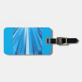 青スターバスト光輝く輝 ラゲッジタグ (正面横)