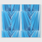 青スターバスト光輝く輝 ラッピングペーパー (フラット)