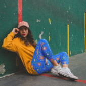 青スチ素晴らしカンジナビアフォークパターン レギンス