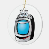 青ステンレススチールストーブ漫画 セラミックオーナメント (左)