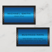 青ステンレスモダン鋼縁ど金 名刺 (正面/裏面)