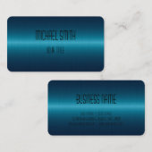 青ステンレス鋼メタルルック 名刺 (正面/裏面)