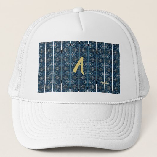 青ストライプいキャップby詩人アディエラAkooカスタマイズ-it キャップ (正面)