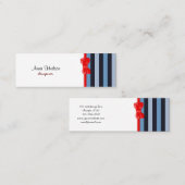 青ストライプいストライプ、パタストライプのーン、線 スキニー名刺 (正面/裏面)