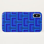 青ストライプい四角はかりで測形 Case-Mate iPhoneケース (裏面(横))