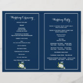 青ストライプい花のモダン結婚式 (裏面)