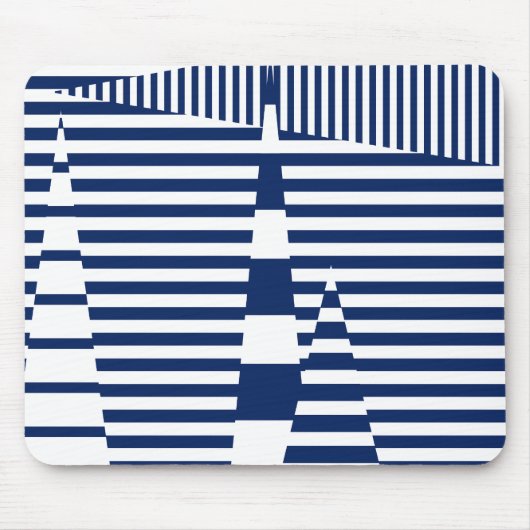 青ストライプと白のストライプ マウスパッド (正面)