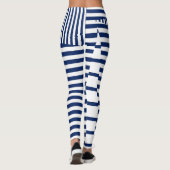 青ストライプと白のストライプ レギンス (裏面)