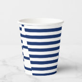 青ストライプと白のストライプ 紙コップ (正面)