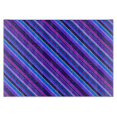 青ストライプと紫の対角線 カッティングボード (正面)