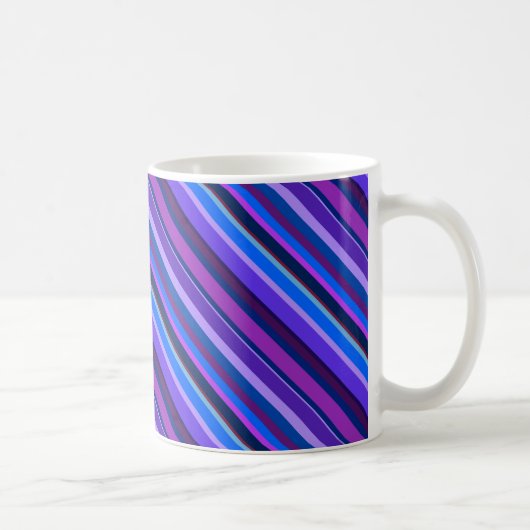青ストライプと紫の対角線 コーヒーマグカップ (右)