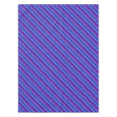 青ストライプと紫の対角線 テーブルクロス (正面)