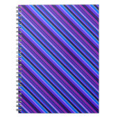 青ストライプと紫の対角線 ノートブック (正面)