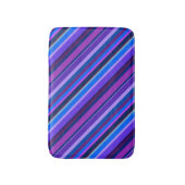 青ストライプと紫の対角線 バスマット (正面縦)