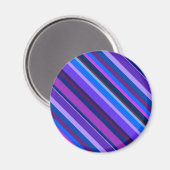 青ストライプと紫の対角線 マグネット (正面/裏面)