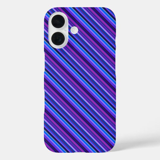 青ストライプと紫の対角線 Case-Mate iPhoneケース (裏面)