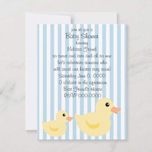 青ストライプのい服 招待状 (正面)