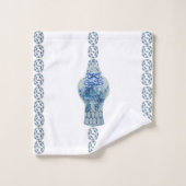 青ストライプのと白のジンジャー バスタオルセット (ウォッシュタオル)