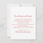 青ストライプのと赤の写真サンキューカード 招待状 (裏面)