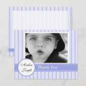 青ストライプの十字サンキューカード サンキューカード (正面/裏面)