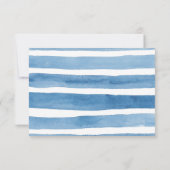 青ストライプの感謝していお水航海の色結婚 サンキューカード (裏面)