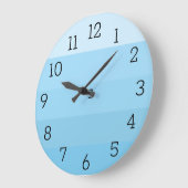 青ストライプの時計 ラージ壁時計 (傾斜)