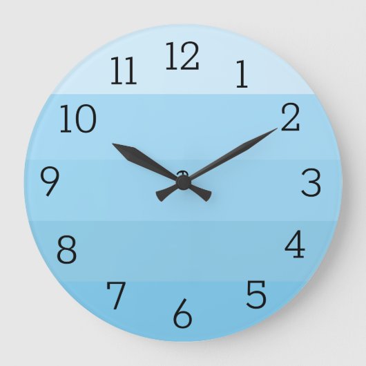 青ストライプの時計 ラージ壁時計 (正面)