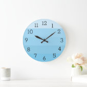 青ストライプの時計 ラージ壁時計 (ホーム)