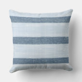 青ストライプの枕 – オーニングストライプ型 クッション (裏面)