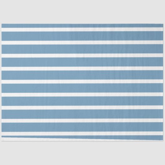 青ストライプの白ティッシュデコページ紙 薄葉紙 (正面)