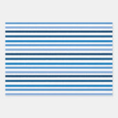 青ストライプの白 ラッピングペーパーシート (正面)