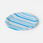 青ストライプの紙プレート ペーパープレート (アングル)