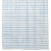 青ストライプの色で シャワーカーテン (正面)