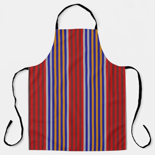青ストライプの色の列 エプロン (正面)