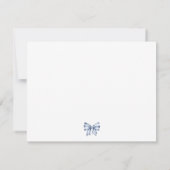 青ストライプの蝶ネクタイ　コケット　パーソナライズド ノートカード (裏面)