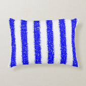 青ストライプの アクセントクッション (正面)