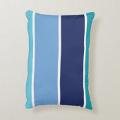 青ストライプの アクセントクッション (裏面(縦))