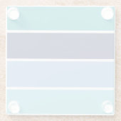 青ストライプの ガラスコースター (裏面)