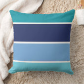 青ストライプの クッション (ブランケット)