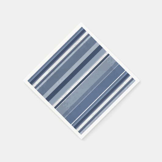 青ストライプの スタンダードカクテルナプキン (角)