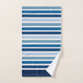 青ストライプの  バスタオルセット (ハンドタオル)