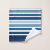青ストライプの  バスタオルセット (ウォッシュタオル)