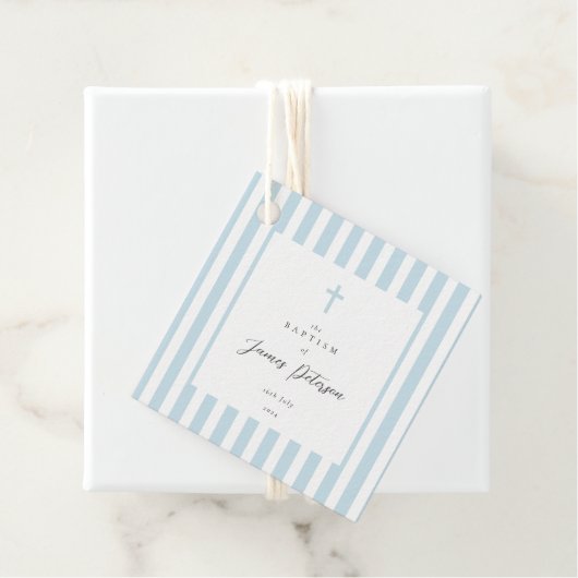 青ストライプエレガント洗礼 フェイバータグ (インサイチュ)