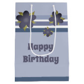 青ストライプフローラ中抱き枕 ミディアムペーパーバッグ (裏面)