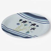 青ストライプフローラ ペーパープレート (アングル)