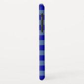 青ストライプモノグラムの Case-Mate iPhoneケース (裏面/左)