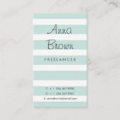 青ストライプリース 名刺 (正面)