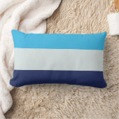 青ストライプ三 ランバークッション (ブランケット)
