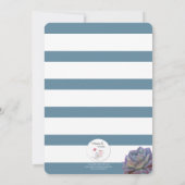 青ストライプ吸汁確認招待状 招待状 (裏面)